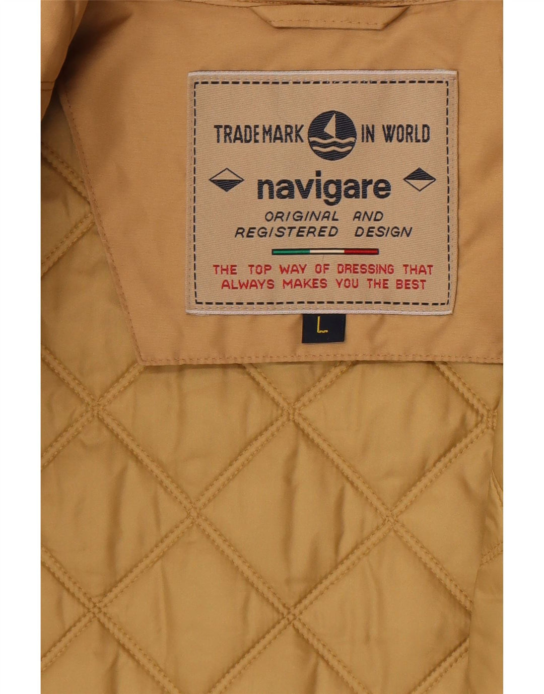 Ανδρικό καπιτονέ μπουφάν Navigare UK 40 Large Beige