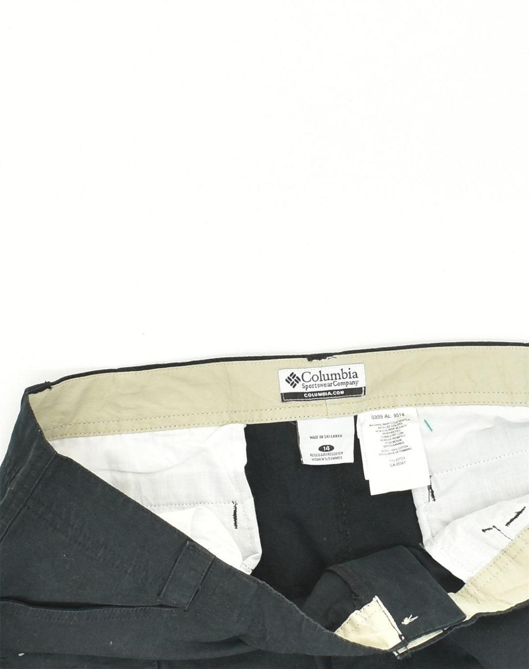 COLUMBIA Womens Straight Casual Trousers US 14 XL W32 L34 Green Cotton | Vintage Columbia | Thrift | Second-Hand Columbia | Used Clothing | Messina Hembry 