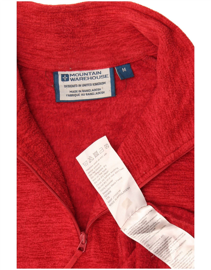 Ανδρική αποθήκη Mountain Warehouse με φερμουάρ Fleece Jumper Μεσαίου Κόκκινου Πολυεστέρα
