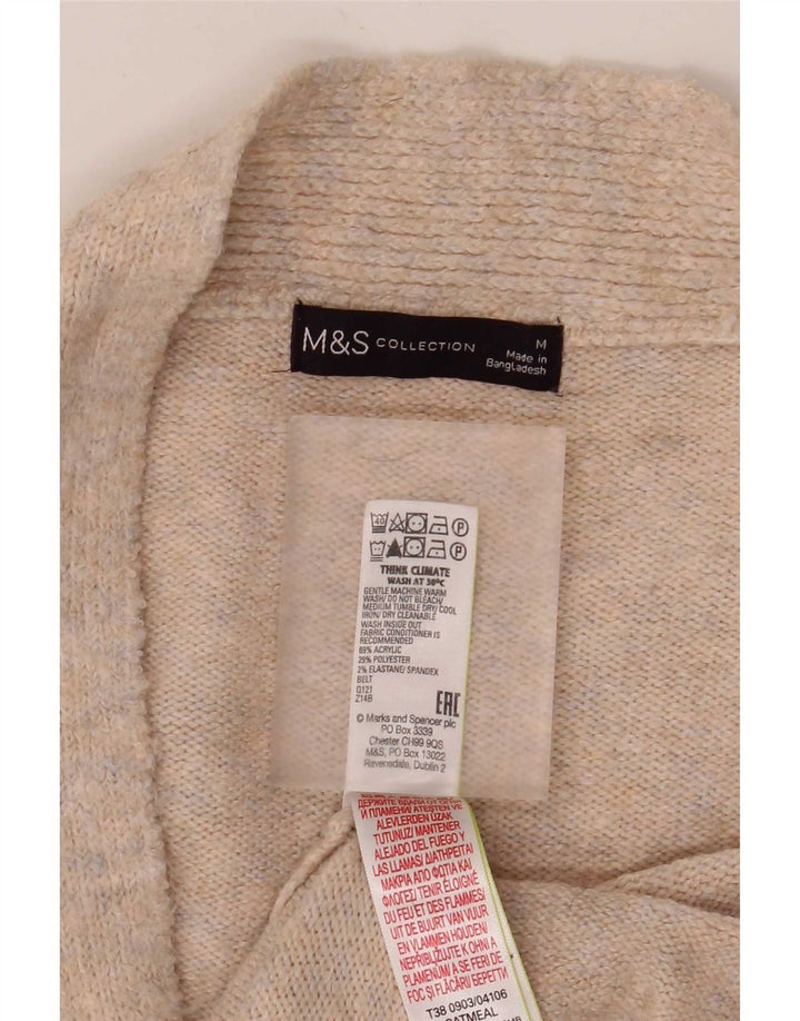 Marks & Spencer Γυναικείο πουλόβερ Longline Cardigan UK 14 Medium Beige
