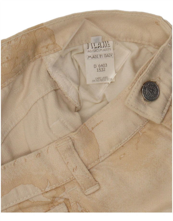 ALVIERO MARTINI Γυναικείο casual παντελόνι με αφηρημένο σχέδιο W28 L30 Beige