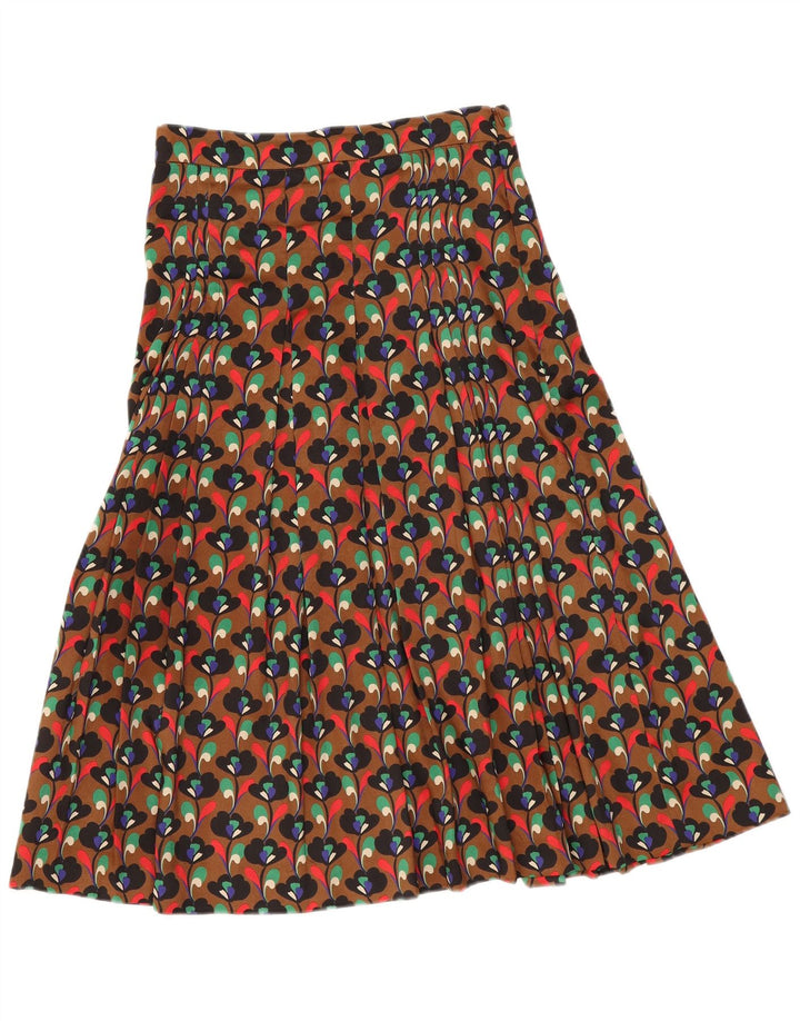 Zara Γυναικεία Πλισέ Φούστα Μεσαία W28 Καφέ Floral Polyester