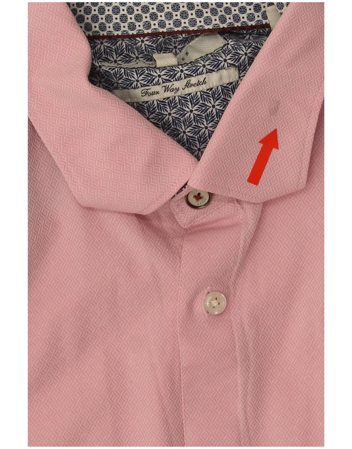 Ανδρικό πουκάμισο Ted Baker 16 1/2 μεγάλο ροζ γεωμετρικό βαμβάκι