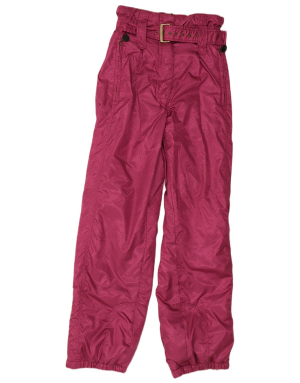 Vintage γυναικείο παντελόνι σκι Joggers UK 14 Large Pink Polyamide
