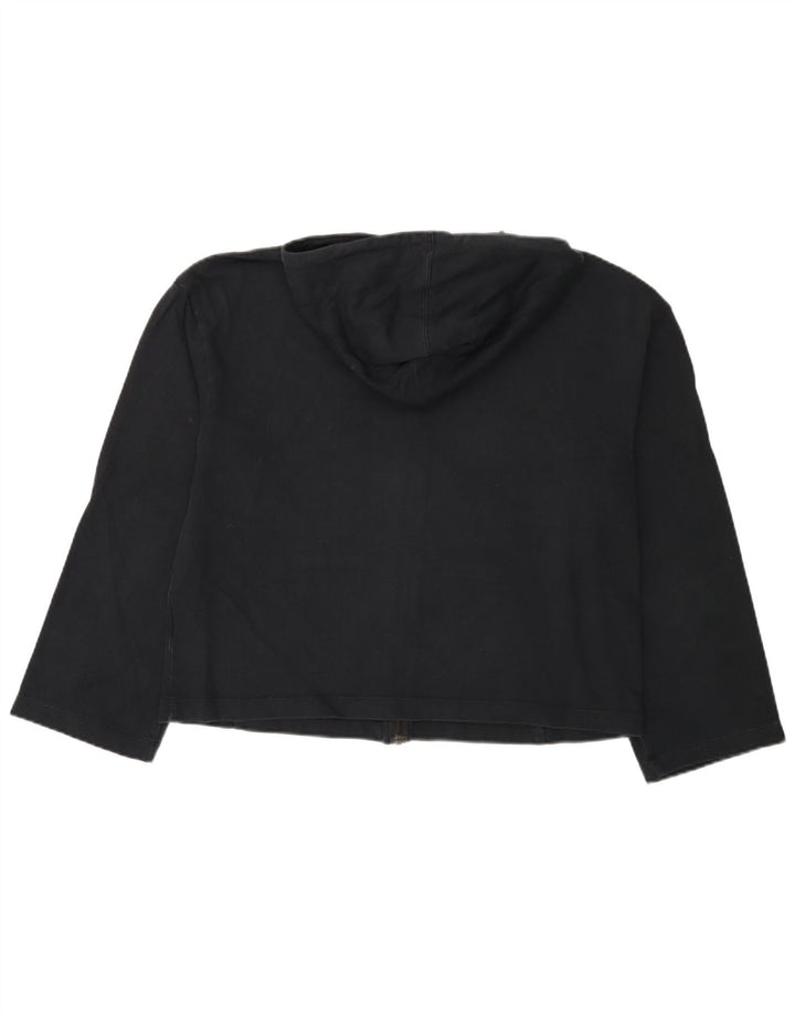 Γυναικείο πουλόβερ NIKE με φερμουάρ UK 12 μεσαίο μαύρο βαμβακερό