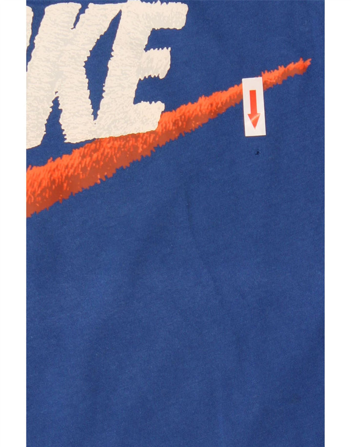 Ανδρικό γραφικό μπλουζάκι Nike, μεγάλο μπλε βαμβακερό