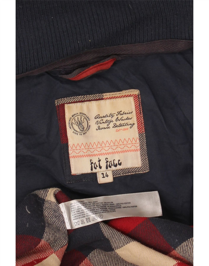 FAT FACE Γυναικείο μπουφάν με κουκούλα UK 14 Large Navy Blue Polyester