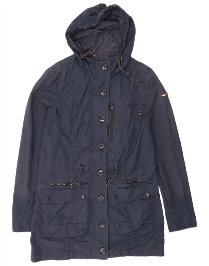 TOMMY HILFIGER Γυναικείο μεγάλο μπουφάν Parka με κουκούλα UK 10 Small Navy Blue