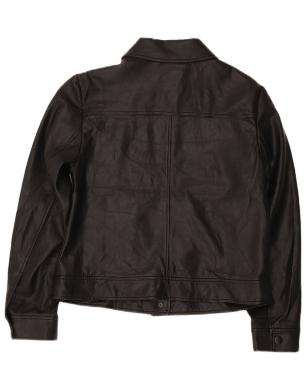 Marks & Spencer Γυναικείο μπουφάν από συνθετικό δέρμα Bomber UK 12 Medium Black