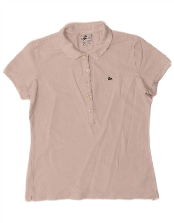 Γυναικείο πουκάμισο Polo Lacoste Μέγεθος 42 Μεγάλο λευκό βαμβακερό