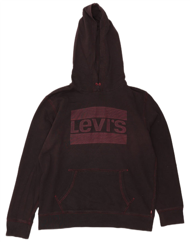 Ανδρικό γραφικό κουκούλα Levi's μεγάλο μαύρο βαμβακερό