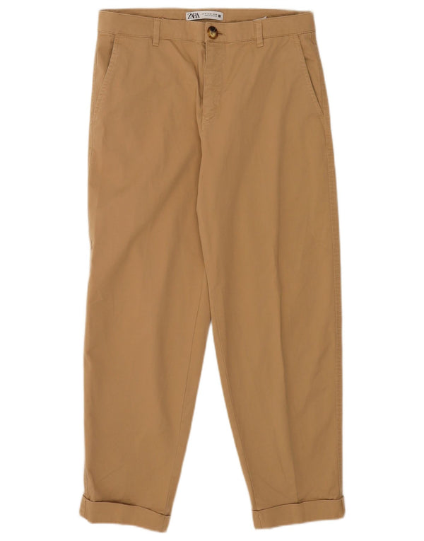Zara Γυναικείο κωνικό παντελόνι Chino EU 40 Medium W30 L25 Beige