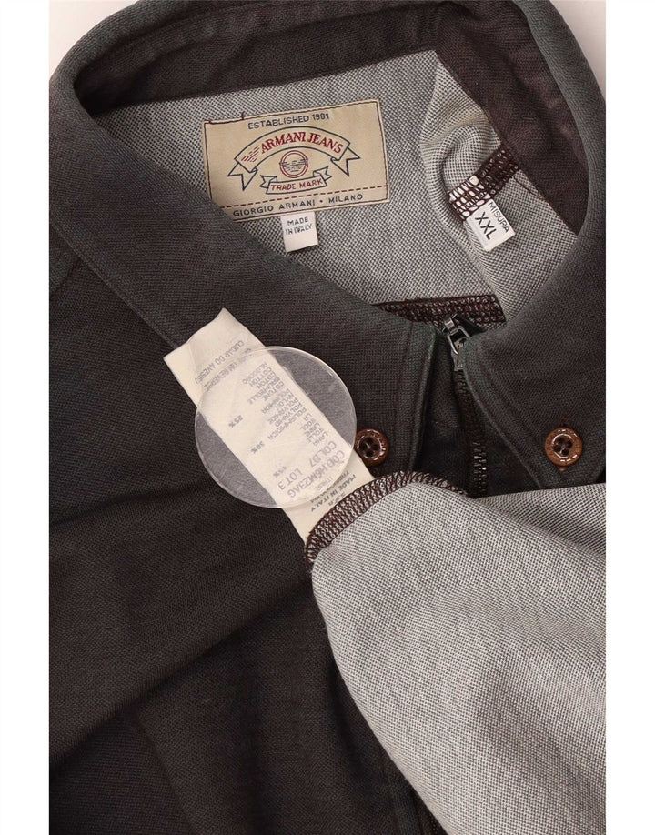 Armani Jeans Ανδρικό Πουκάμισο 2XL Καφέ Μαλλί