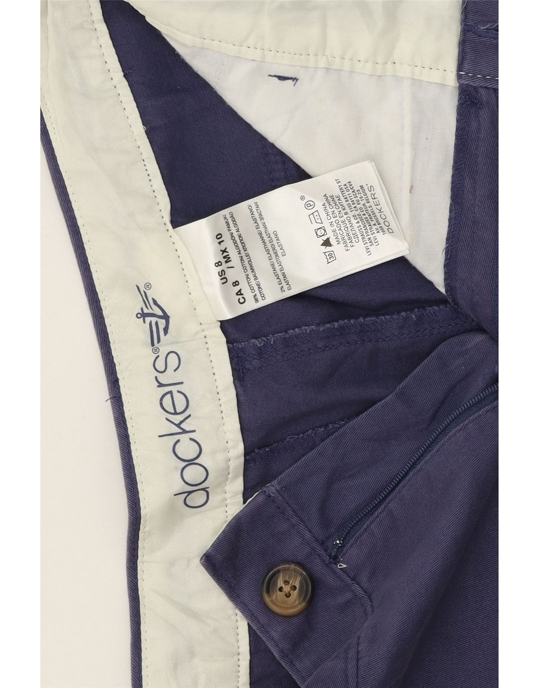 DOCKERS Womens Casual Shorts US 8 Medium W32 Navy Blue Cotton Vintage Dockers and Second-Hand Dockers from Messina Hembry 
