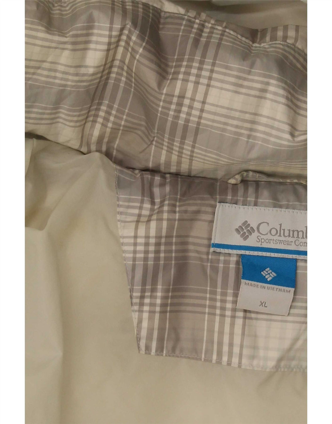 Columbia Γυναικείο μπουφάν με κουκούλα UK 18 XL Grey Check Polyester