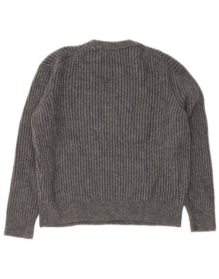 Massimo Dutti Γυναικείο πουλόβερ με λαιμόκοψη UK 16 μεγάλο γκρι μαλλί