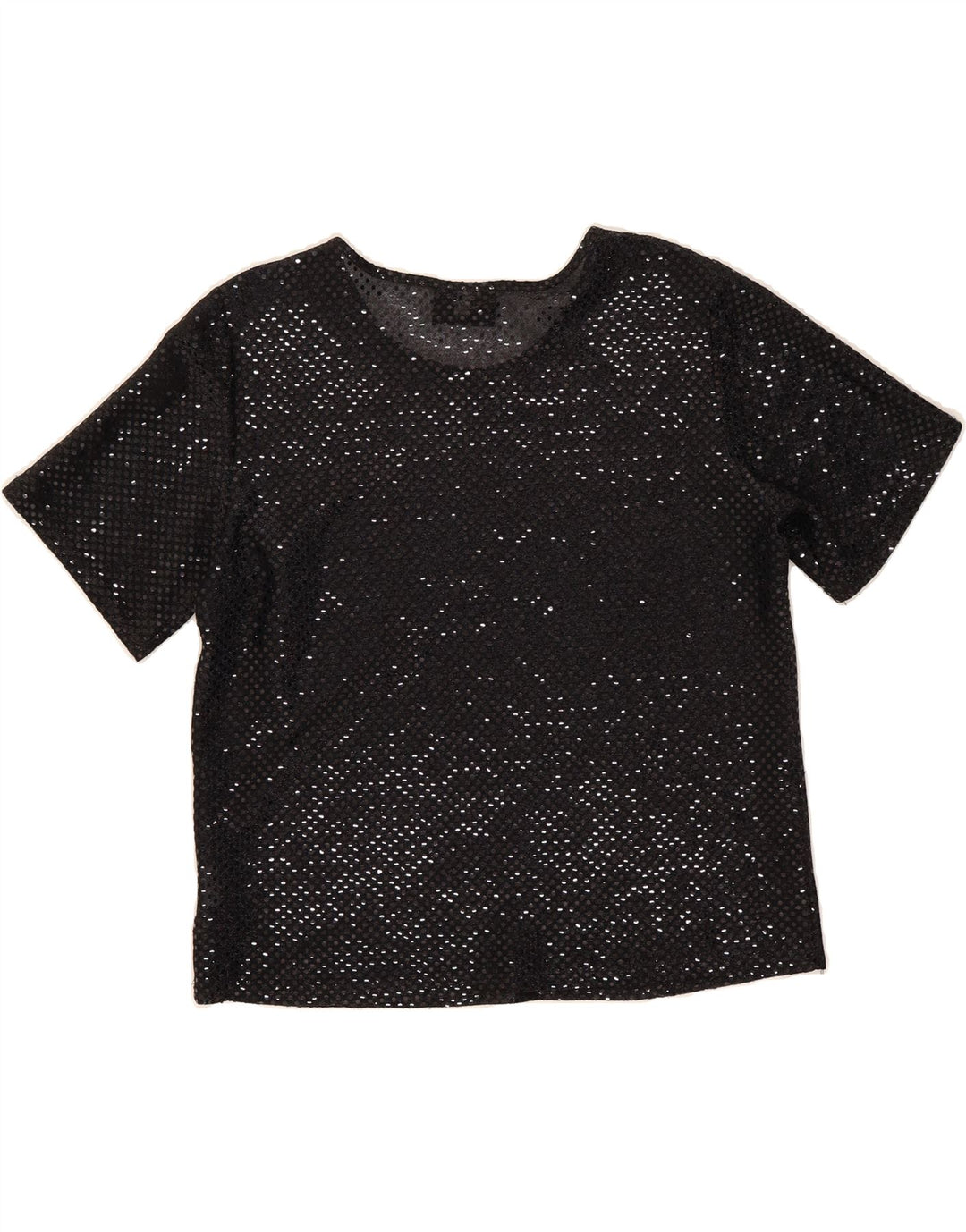 MOSAIC Womens Slim Fit Blouse Top UK 14 Medium Black Nylon Vintage Mosaic and Second-Hand Mosaic from Messina Hembry 
