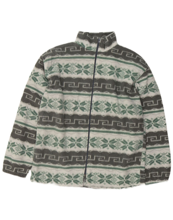 Vintage Ανδρικό Fleece Jacket UK 42 XL Grey Fair Isle