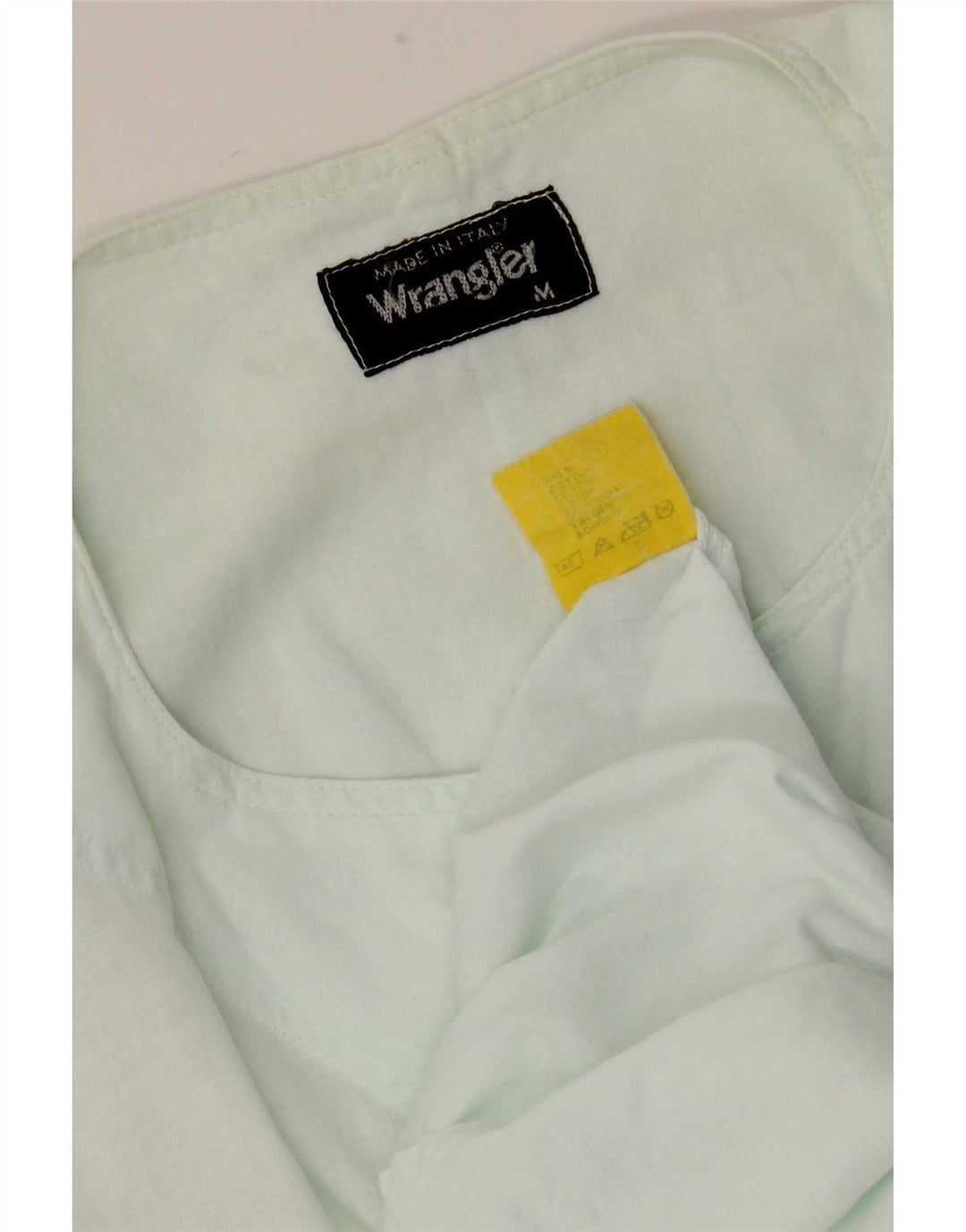 Ανδρικό πουλόβερ κοντομάνικο πουκάμισο Wrangler από μεσαίο τιρκουάζ βαμβακερό