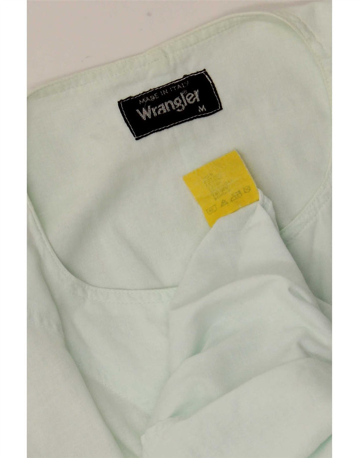 Ανδρικό πουλόβερ κοντομάνικο πουκάμισο Wrangler από μεσαίο τιρκουάζ βαμβακερό