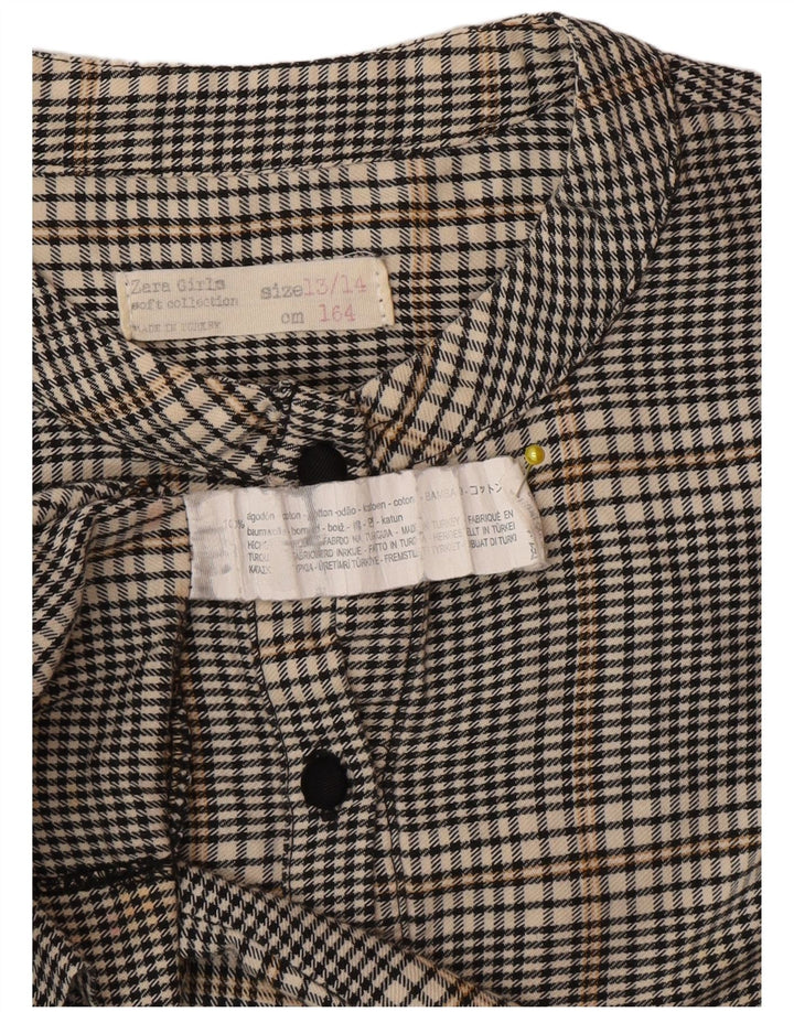 Zara Girls πουλόβερ πουλόβερ φόρεμα 13-14 ετών Γκρι βαμβακερό Gingham
