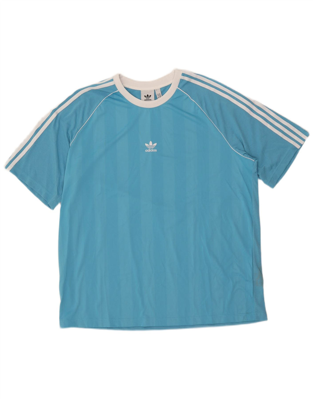 Ανδρικό T-Shirt Adidas Top 2XL μπλε ριγέ πολυεστέρα
