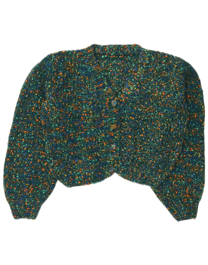 Γυναικείο Cider Crop Cardigan πουλόβερ UK 16 Large Green Flecked Polyester