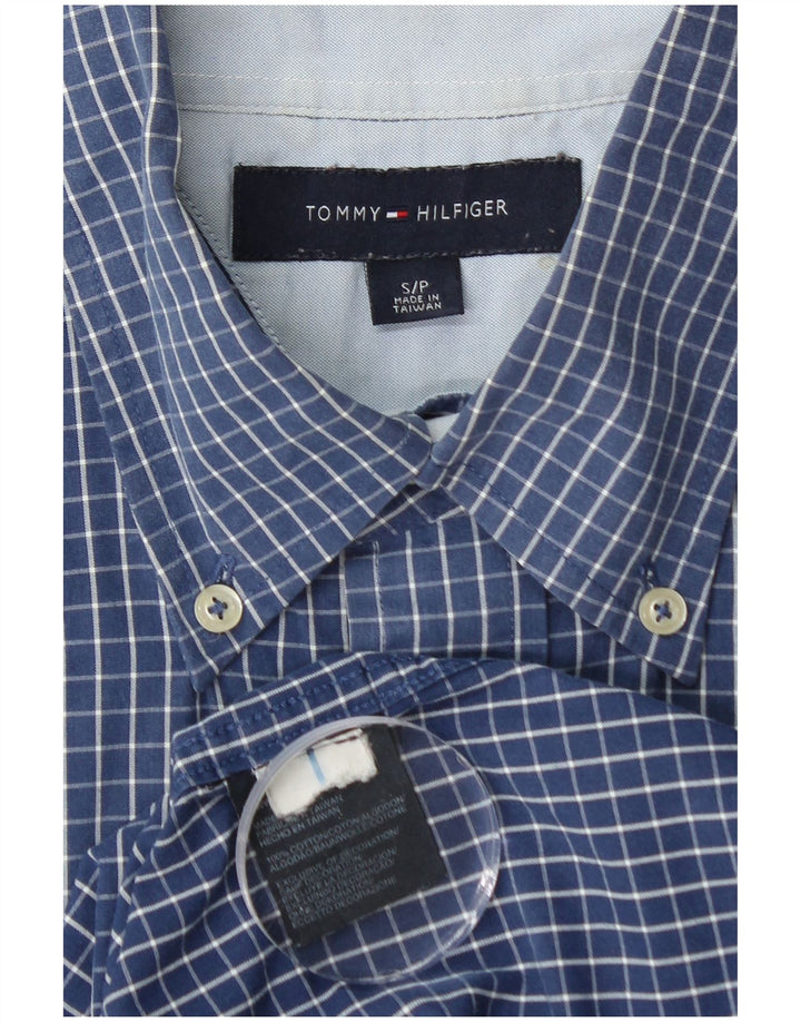 TOMMY HILFIGER Ανδρικό κοντομάνικο πουκάμισο Small Blue Check Cotton