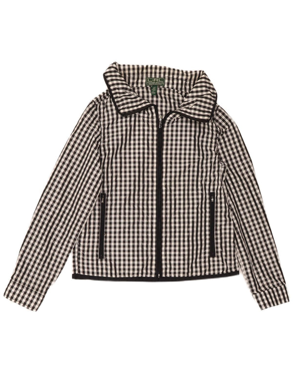 Ralph Lauren Γυναικείο Bomber Jacket UK 14 Large Black Gingham Polyester