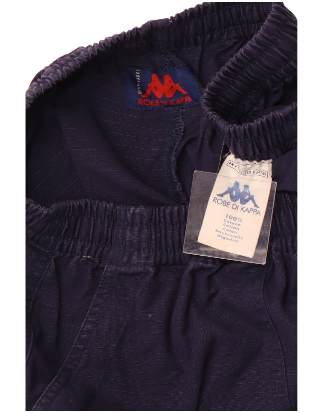 KAPPA Γυναικείο ψηλόμεσο σορτς Cargo 2XL W32 Navy Blue Check Cotton Sports