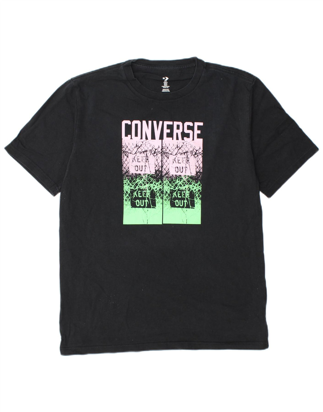 Ανδρικό γραφικό T-Shirt Converse Top Μεσαίο μαύρο βαμβακερό