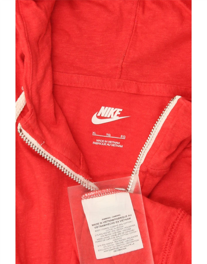 Γυναικείο πουλόβερ NIKE με φερμουάρ UK 18 XL κόκκινο βαμβακερό