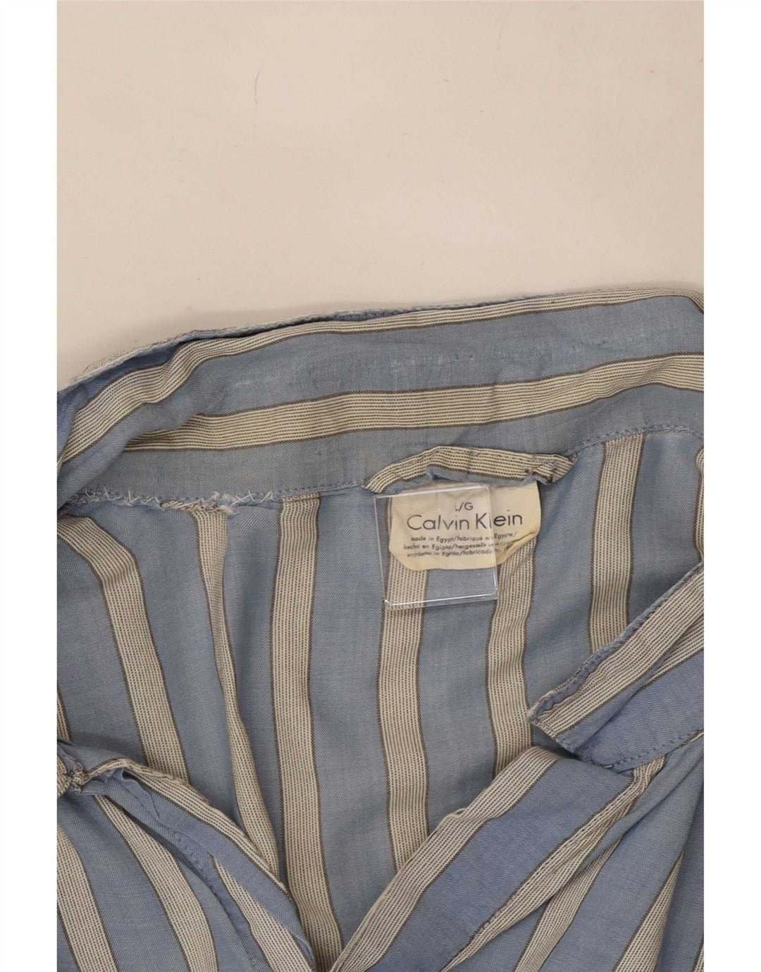 Calvin Klein Ανδρικό πουλόβερ κοντομάνικο πουλόβερ μεγάλο μπλε ριγέ βαμβακερό