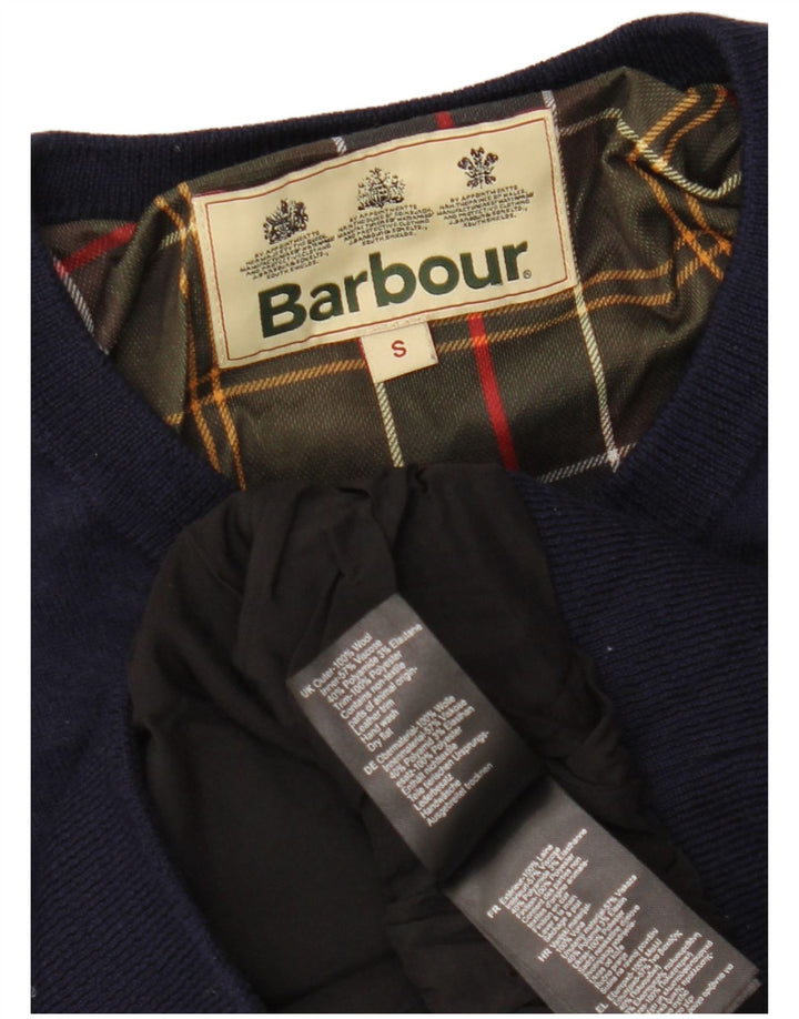 BARBOUR Γυναικείο πουλόβερ με λαιμόκοψη V UK 10 Small Navy Blue Wool