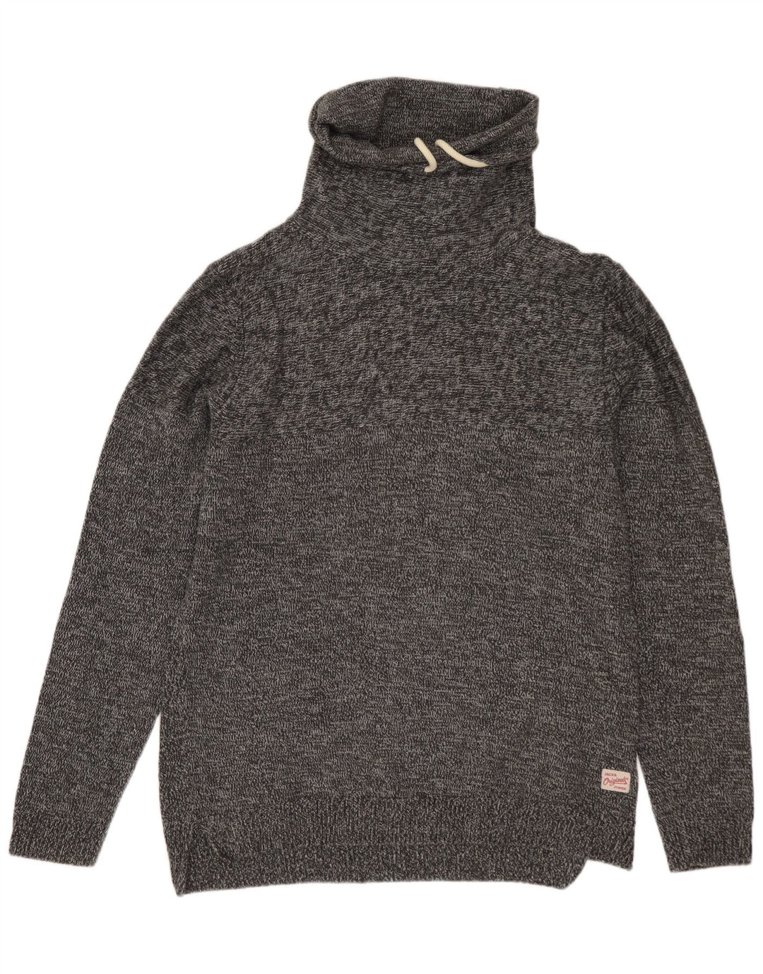 Jack & Jones Ανδρικό πουλόβερ με ρολό λαιμόκοψη, βαμβακερό μεσαίο γκρι