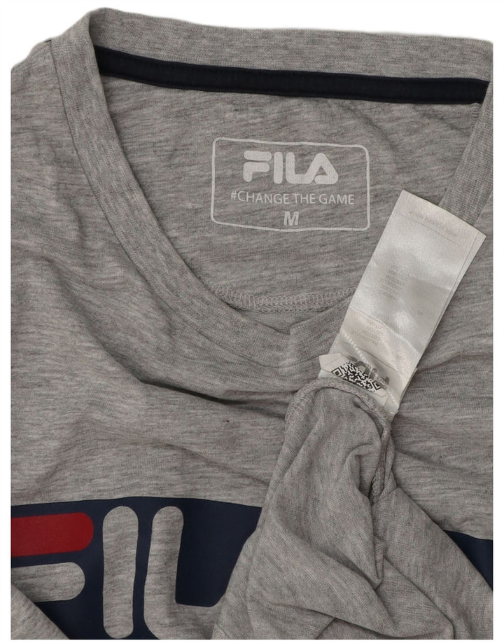 Ανδρικό γραφικό T-Shirt Fila Top Βαμβακερό μεσαίο γκρι