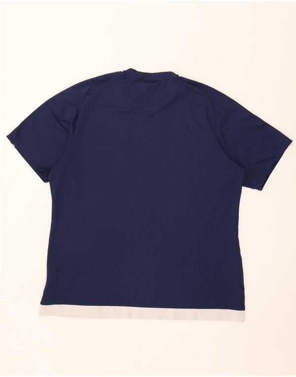 Ανδρικό T-Shirt Climalite Adidas Top XL Navy Blue Colorblock Πολυεστέρας