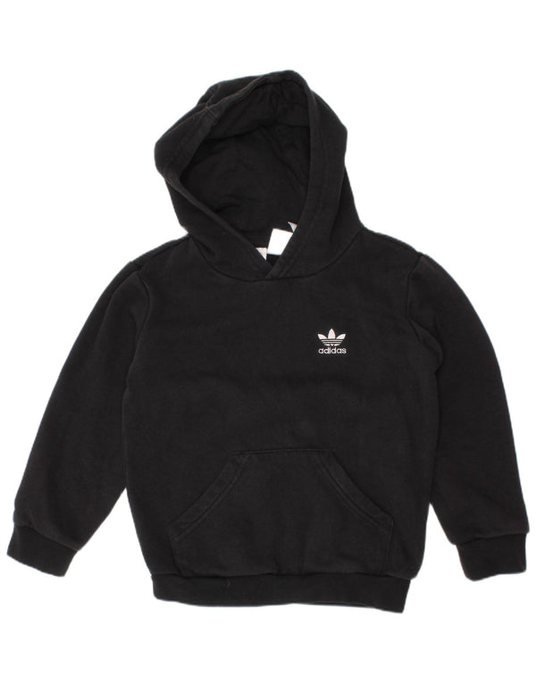 ADIDAS Boys Hoodie Jumper 2-3 Years Black Cotton