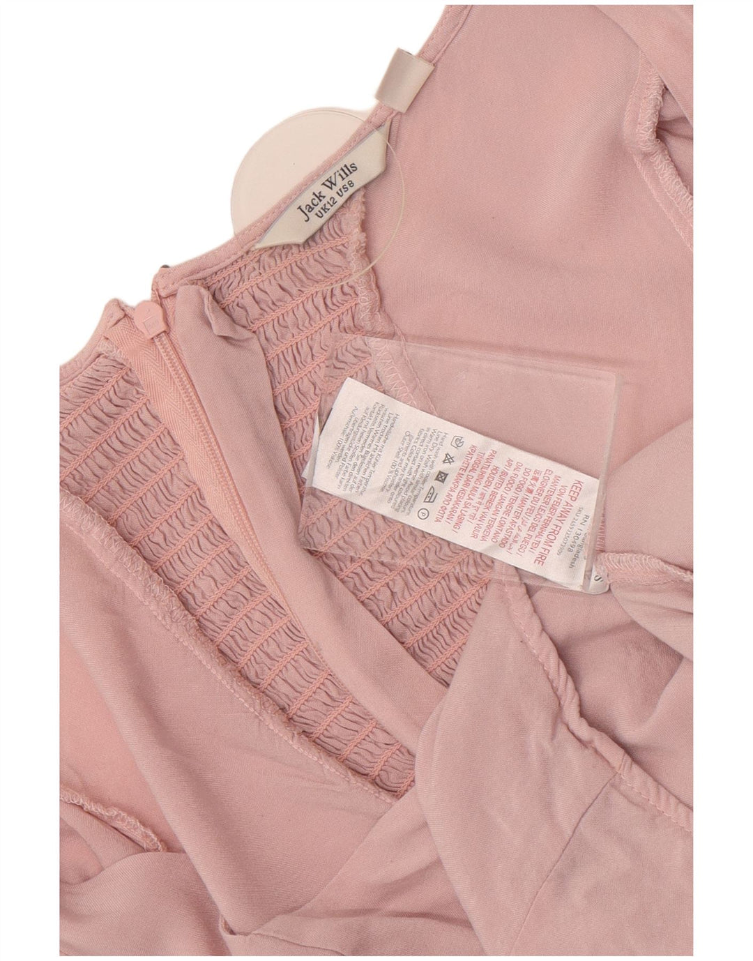Jack Wills Γυναικεία Crop Μπλούζα Τοπ UK 12 Medium Pink Viscose