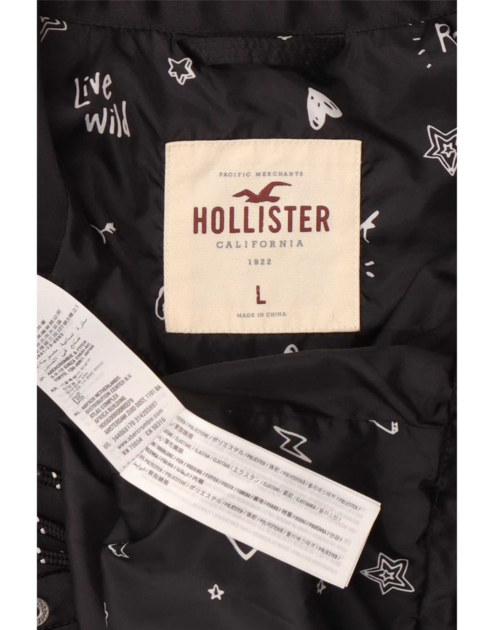 Hollister Γυναικείο Bomber Jacket UK 16 Large Black Polyester