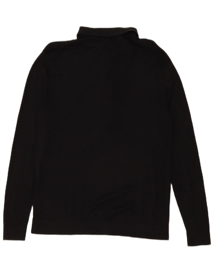 Ανδρικό πουλόβερ Cos Polo Neck Jumper Μεγάλο Μαύρο Μεταξωτό
