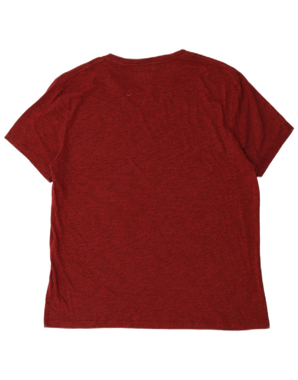 Jack Wills Ανδρικό γραφικό T-Shirt Top XL Μπορντό βαμβακερό