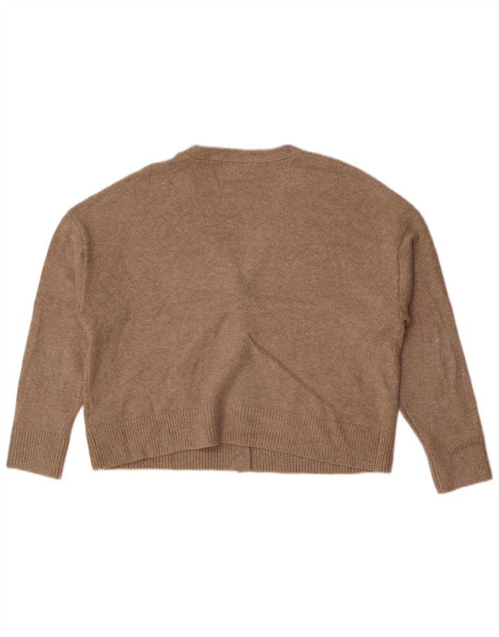 Marks & Spencer Γυναικείο πουλόβερ Crop Cardigan UK 14 Μεσαίο καφέ πολυεστέρας
