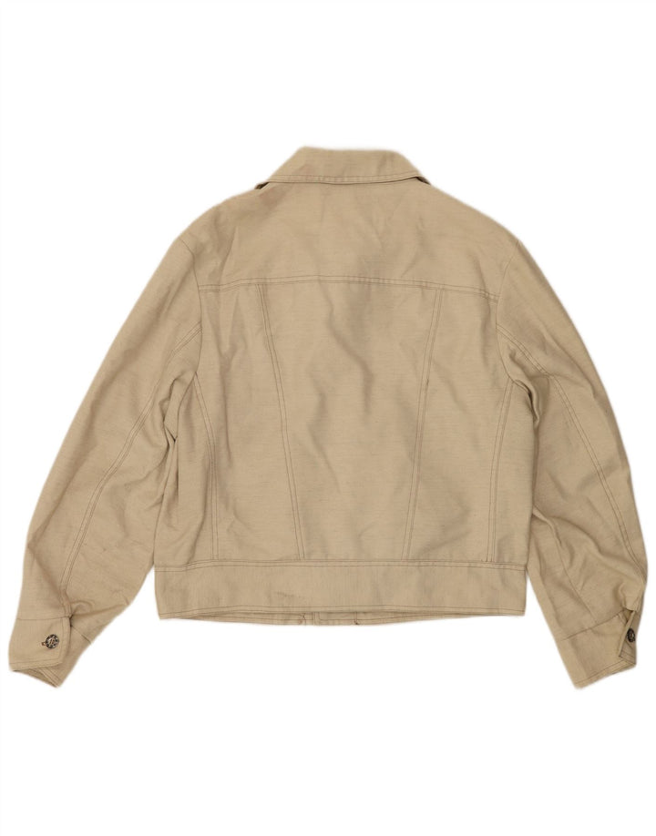 Vintage Γυναικείο Crop Bomber Jacket IT 48 XL Beige