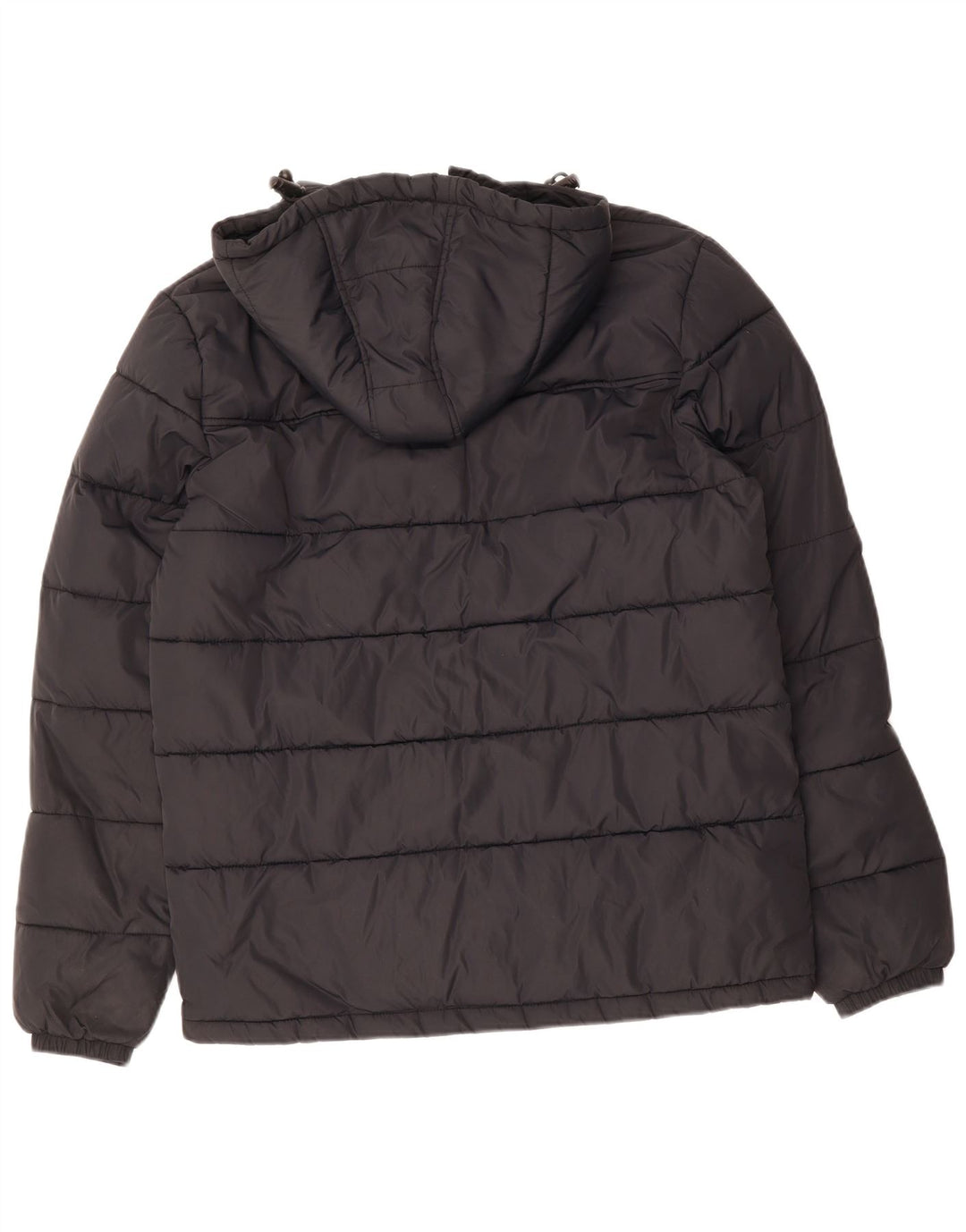 LYLE & SCOTT Mens Hooded Padded Jacket UK 38 Medium Black Nylon