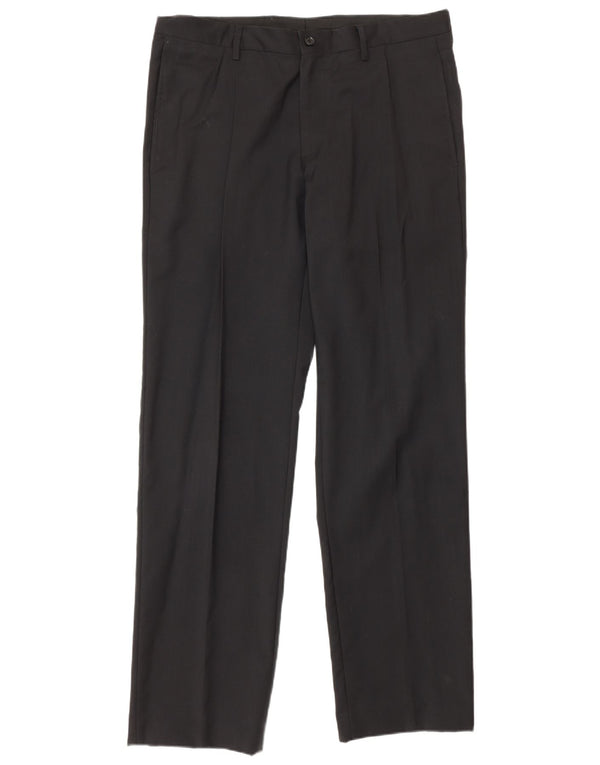 Calvin Klein Ανδρικό ίσιο παντελόνι IT 52 XL W36 L34 Μαύρο μάλλινο