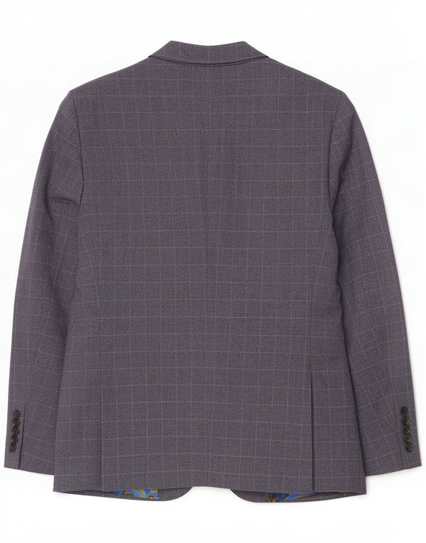 Marks & Spencer Ανδρικό κοντό σακάκι 2 κουμπιών UK 42 XL Navy Blue Check