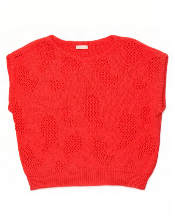 Vintage γυναικείο γιλέκο Tank Top UK 16 μεγάλο κόκκινο βαμβακερό