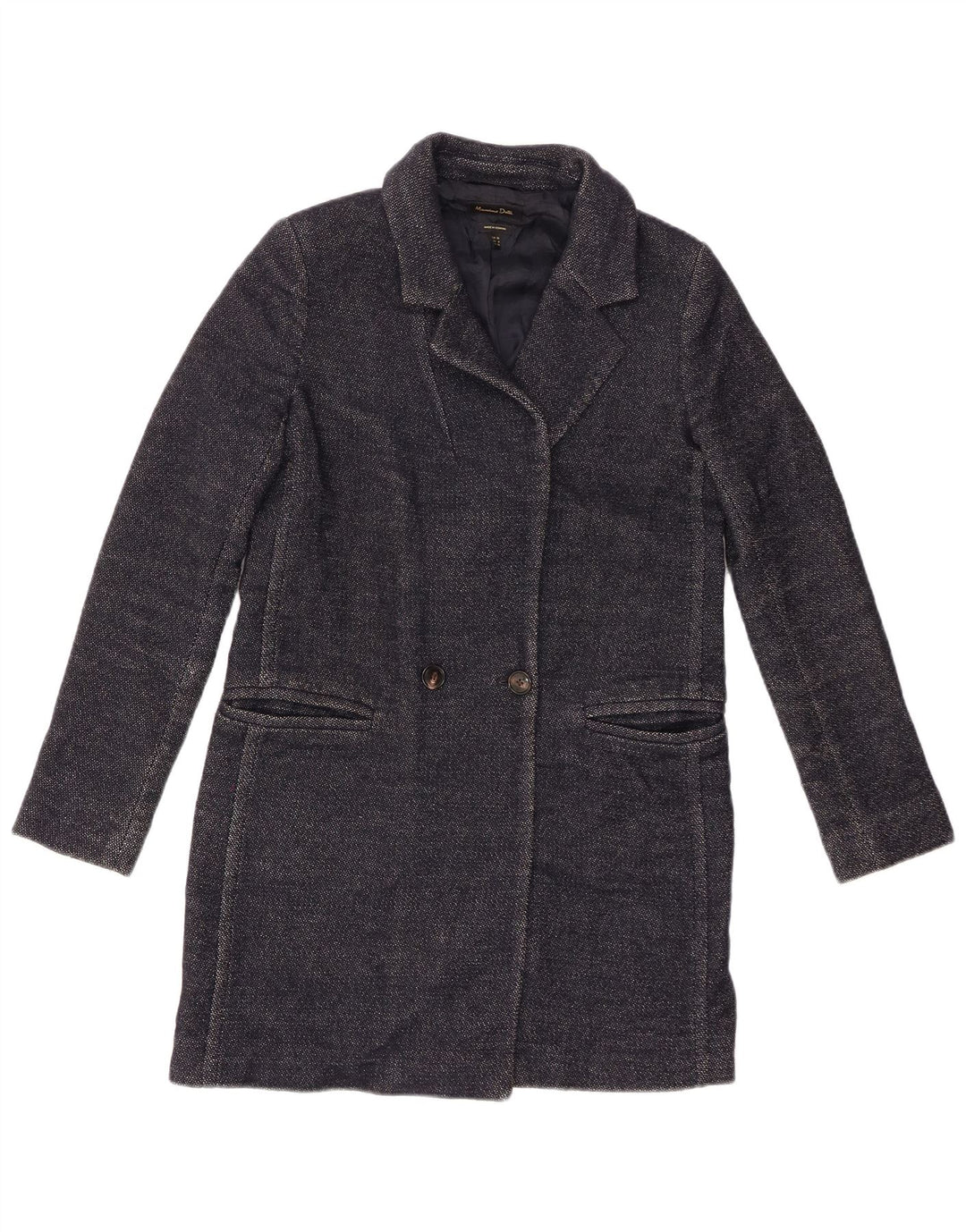 Massimo Dutti Γυναικείο Πανωφόρι EU 36 XS Navy Blue Wool