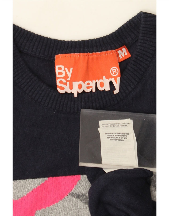 Superdry γυναικείο πουλόβερ Longline Crew Jumper UK 12 Medium Navy Blue